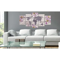 Tableau Cartes du monde Romantic World Map 100x50 cm