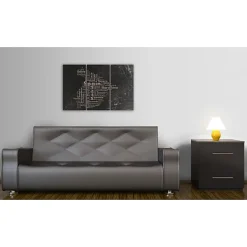 Tableau Cartes du monde Text map of Spain on the blackboard - triptych 90x60 cm