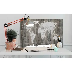 Tableau Cartes du monde World Map: Wooden World 60x40 cm