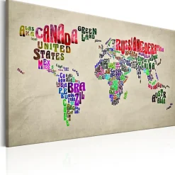 Tableau Cartes du monde World Map: World Tour (EN) 90x60 cm