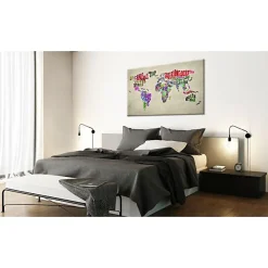 Tableau Cartes du monde World Map: World Tour (EN) 90x60 cm