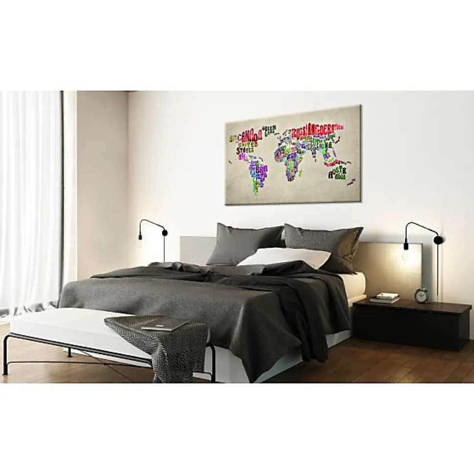 Tableau Cartes du monde World Map: World Tour (EN) 90x60 cm
