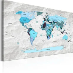 Tableau Cartes du monde World Map: Blue Pilgrimages 60x40 cm
