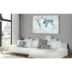 Tableau Cartes du monde World Map: Blue Pilgrimages 60x40 cm