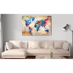 Tableau Cartes du monde World Map: Urban Style 120x80 cm