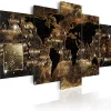 Tableau Cartes du monde World of bronze 100x50 cm