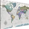 Tableau Cartes du monde World Destinations (1 Part) Wide 120x80 cm