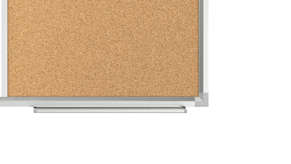 Tableau Combi 2 en 1, Blanc Magnétique Effaçable à Sec et en Liège avec Cadre en Aluminium 90x60cm