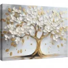 Tableau déco abstrait arbre fleurs moderne 120x80 cm xxl Impression sur toile deco murale intissée pour salon chambre cuisine
