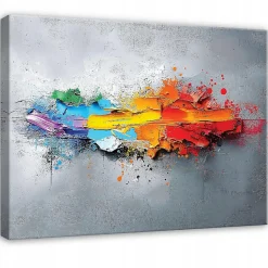 Tableau Déco Abstrait Gris Moderne 120x80 cm XXL Tableau Décoration Murale Impression sur Toile pour salon chambre cuisine
