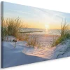 Tableau Déco Coucher De Soleil Mer 3D 90cm x 60cm - Parfait pour décorer votre salon, chambre ou bureau avec un design unique et