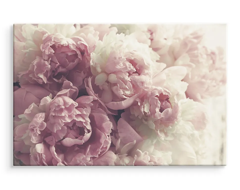 Tableau Déco Fleurs Pivoines Nature 3D 120cm x 80cm - Parfait pour décorer votre salon, chambre ou bureau avec un design unique e