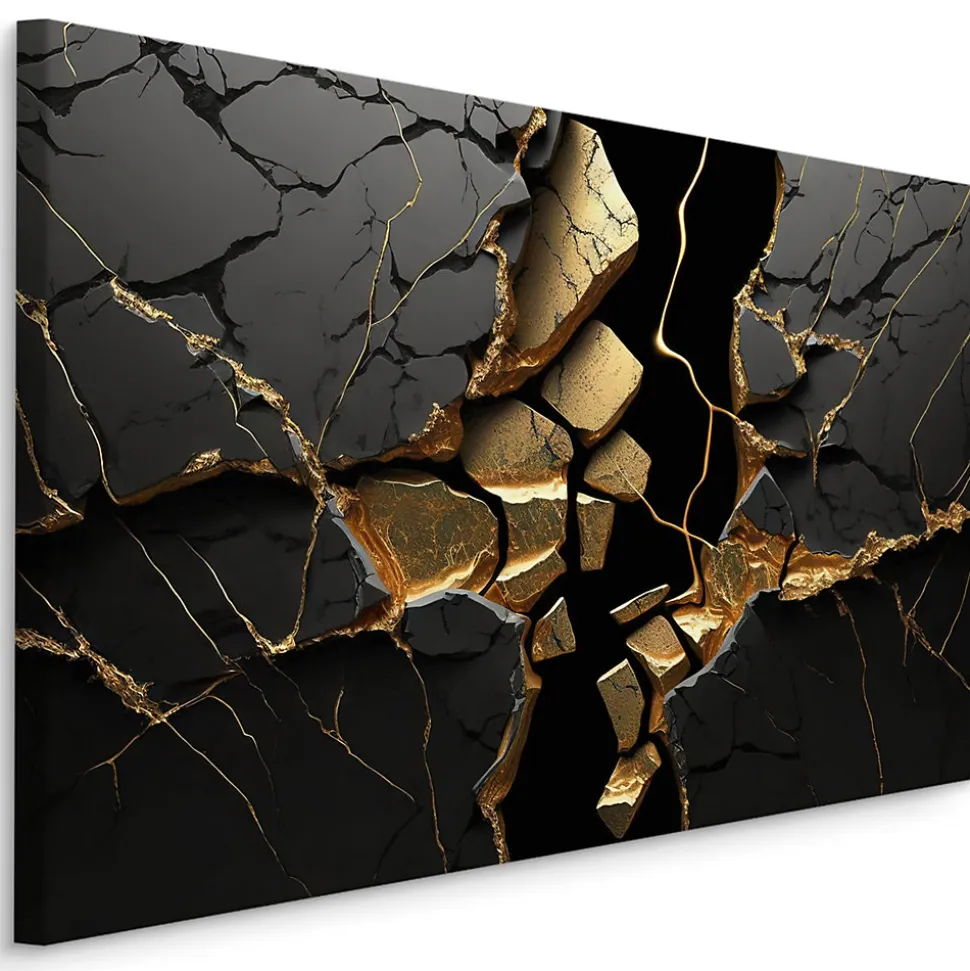 Tableau Déco Marbre Abstraction 3D 120cm x 80cm - Parfait pour décorer votre salon, chambre ou bureau avec un design unique et él