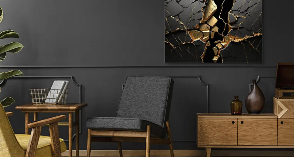 Tableau Déco Marbre Abstraction 3D 120cm x 80cm - Parfait pour décorer votre salon, chambre ou bureau avec un design unique et él