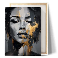Tableau Déco Visage De Femme Abstraction 60cm x 90cm - Parfait pour décorer votre salon, chambre ou bureau avec un design unique
