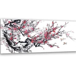 Tableau décoratif, Fleurs de cerisier japonaises 90x30 cm
