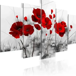 Tableau Fleurs coquelicots - rouge miracle 100x50 cm