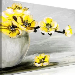 Tableau Fleurs Lightness of Light (1 Part) Wide Yellow 90x60 cm