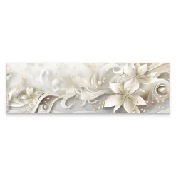 Tableau Fleurs Ornements Abstraction 145cm x 45cm - Parfait pour décorer votre salon, chambre ou bureau avec un design unique et