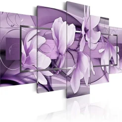 Tableau Fleurs Purple Wave 100x50 cm