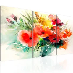 Tableau Fleurs Watercolor Bouquet 60x30 cm