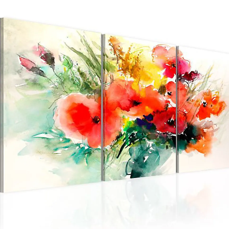 Tableau Fleurs Watercolor Bouquet 60x30 cm