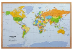 Tableau liège carte du monde L.90 x l.60 cm