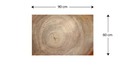 Tableau Magnétique en Métal Motif Tronc Cernes de Bois 90x60cm, MetalBoards pour tout type d'Aimants