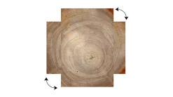 Tableau Magnétique en Métal Motif Tronc Cernes de Bois 90x60cm, MetalBoards pour tout type d'Aimants
