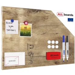 Tableau Magnétique en Métal Motif Bois Tronc Cernes de Bois 60x40cm, MetalBoards pour tout type d'Aimants