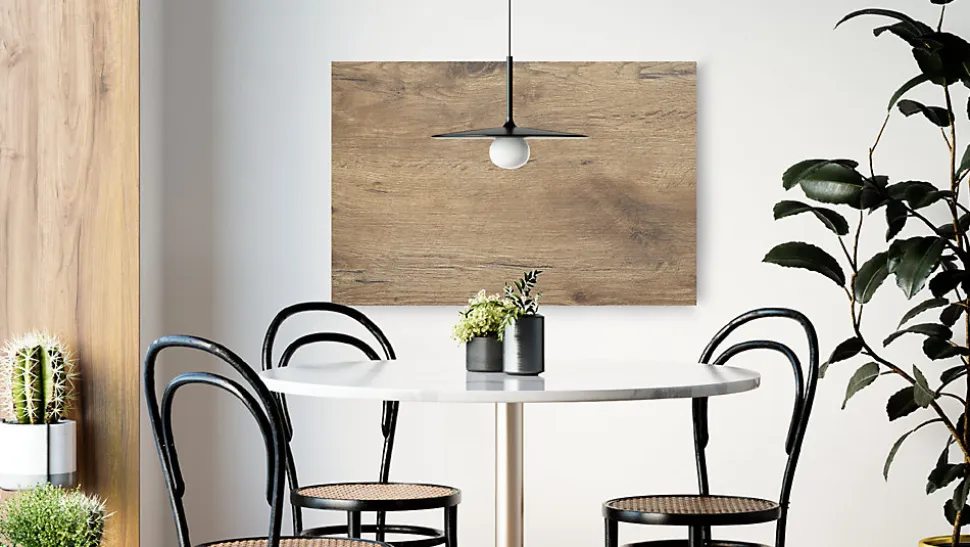 Tableau Magnétique en Métal Motif Bois Tronc Cernes de Bois 60x40cm, MetalBoards pour tout type d'Aimants