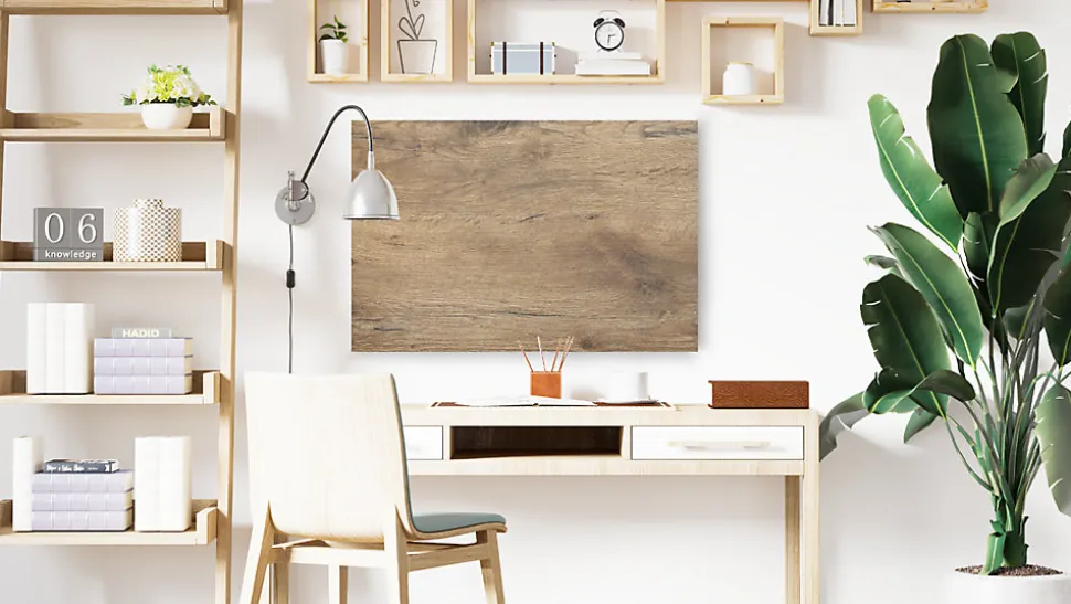 Tableau Magnétique en Métal Motif Bois Tronc Cernes de Bois 60x40cm, MetalBoards pour tout type d'Aimants