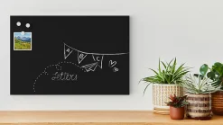 Tableau Magnétique en Métal à Craie Noir 60x40cm, MetalBoards pour tout type d'Aimants