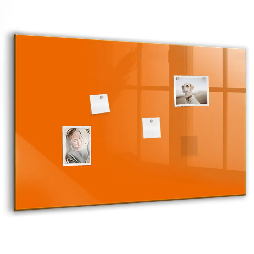 Tableau Magnétique Mural Tulup 90x60 cm Couleur orange Panneau Mémo Décoratif