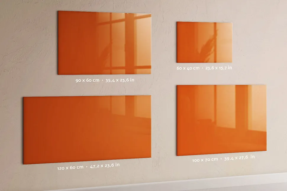 Tableau Magnétique Mural Tulup 90x60 cm Couleur orange Panneau Mémo Décoratif