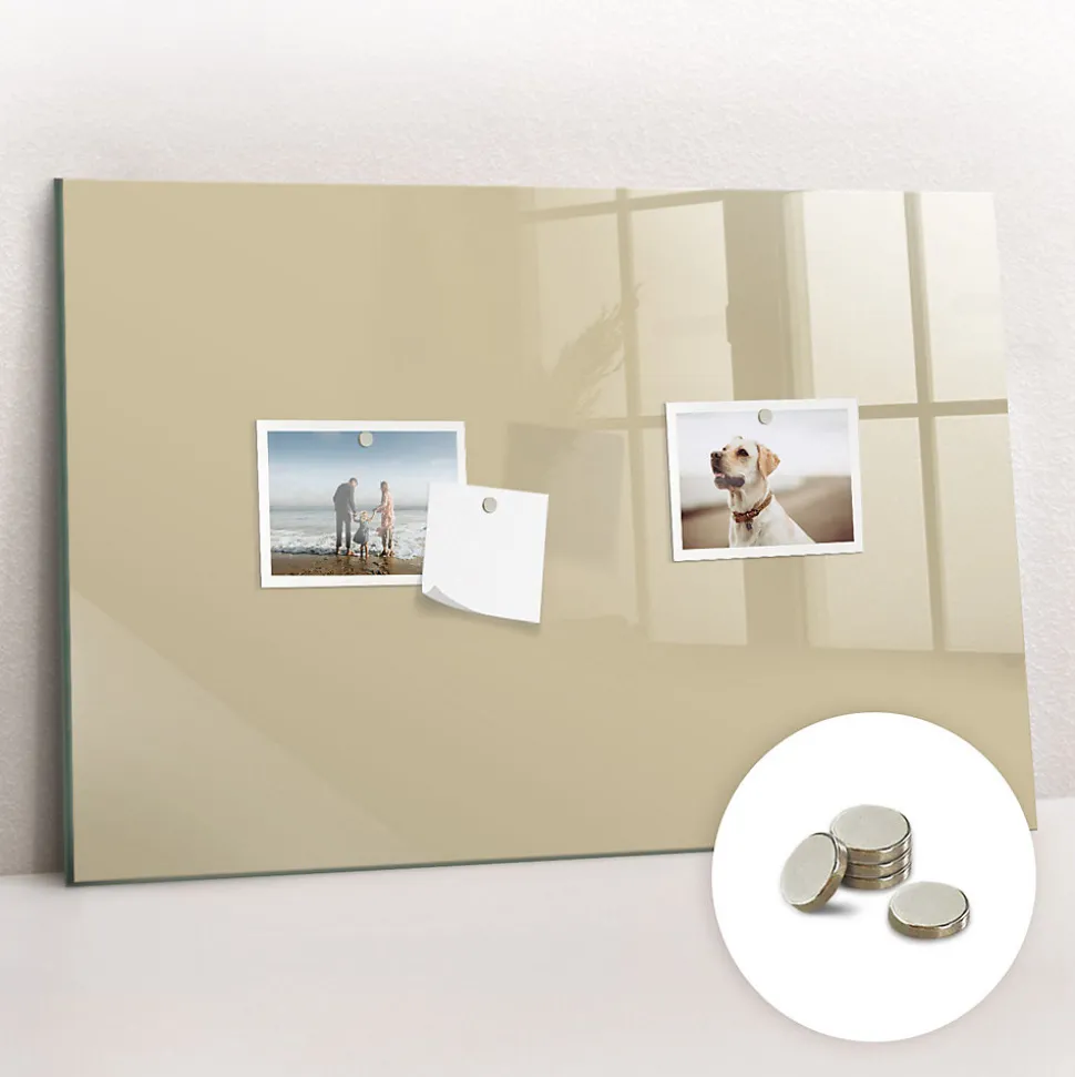 Tableau Magnétique Mural Tulup 60x40 cm Couleur beige Panneau Mémo Décoratif