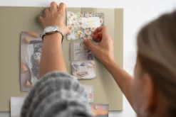 Tableau Magnétique Mural Tulup 60x40 cm Couleur beige Panneau Mémo Décoratif