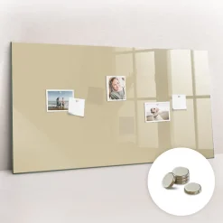 Tableau Magnétique Mural Tulup 120x60 cm Couleur beige Panneau Mémo Décoratif