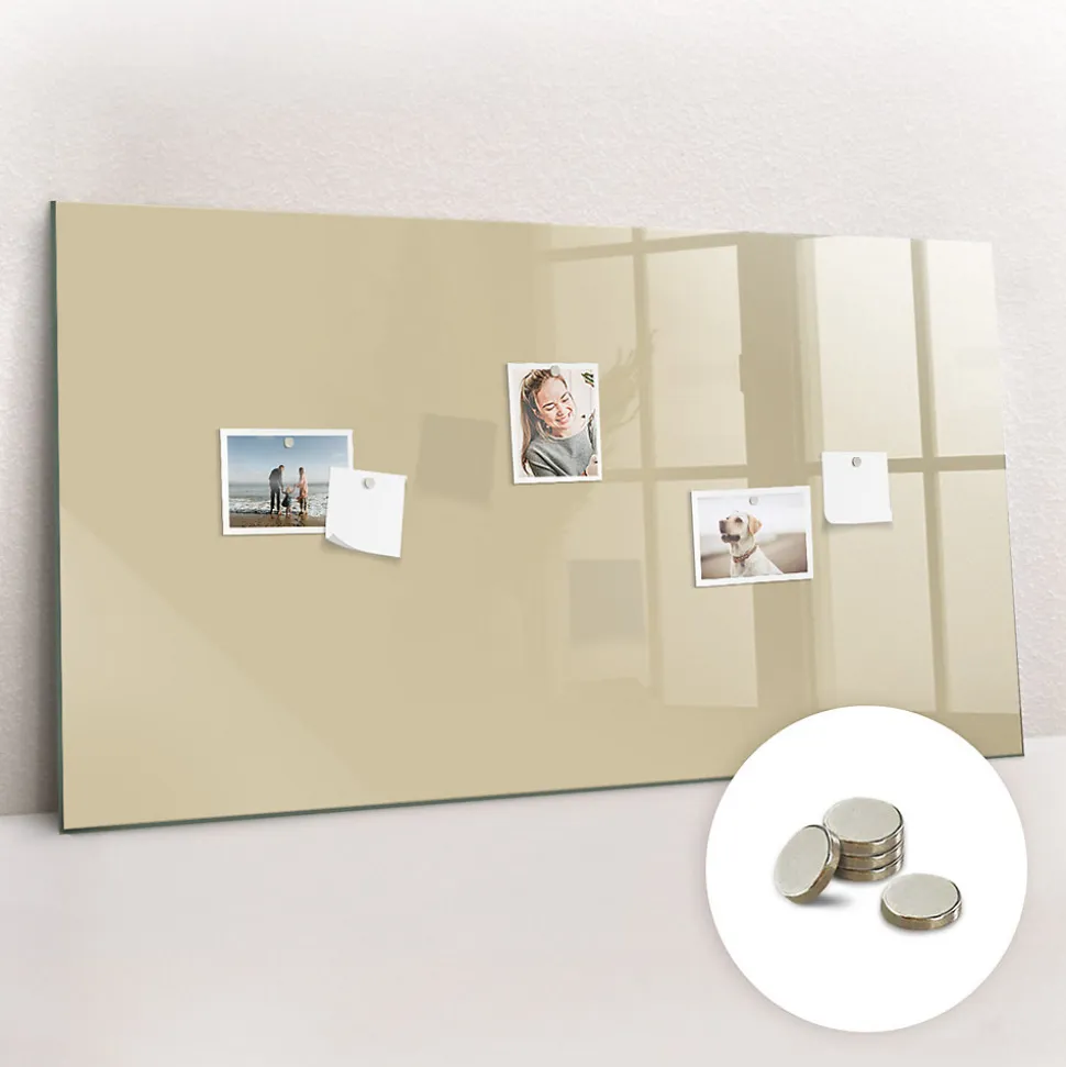 Tableau Magnétique Mural Tulup 120x60 cm Couleur beige Panneau Mémo Décoratif