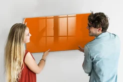 Tableau Magnétique Mural Tulup 120x60 cm Couleur orange Panneau Mémo Décoratif