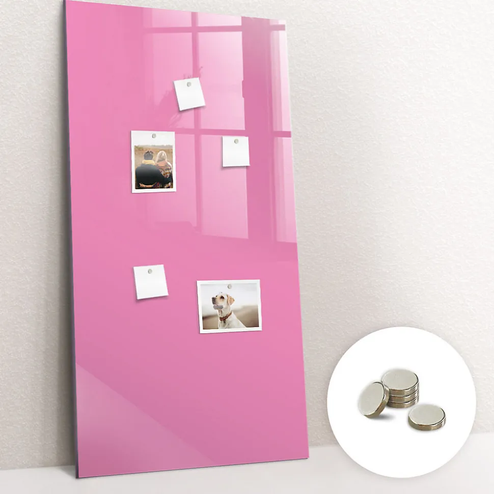 Tableau Magnétique Mural Tulup 70x100 cm Couleur rose Panneau Mémo Décoratif