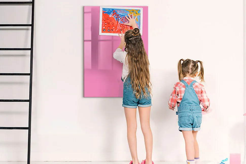 Tableau Magnétique Mural Tulup 70x100 cm Couleur rose Panneau Mémo Décoratif