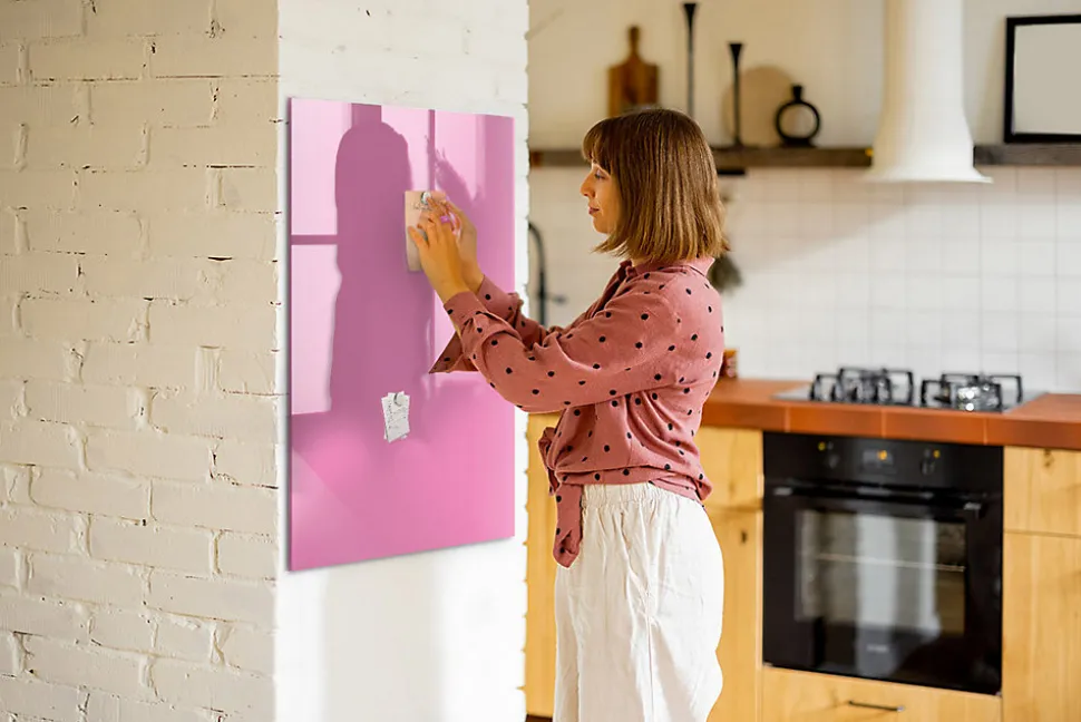 Tableau Magnétique Mural Tulup 70x100 cm Couleur rose Panneau Mémo Décoratif