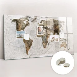 Tableau Magnétique Mural Tulup 120x60 cm Carte du vieux monde Idéal Bureau Et Maison