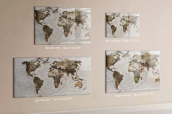 Tableau Magnétique Mural Tulup 120x60 cm Carte du vieux monde Idéal Bureau Et Maison