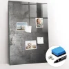 Tableau Magnétique Mural Wallfluent 60x90 cm Métal rayé Marqueur blanc Idéal Bureau Et Maison