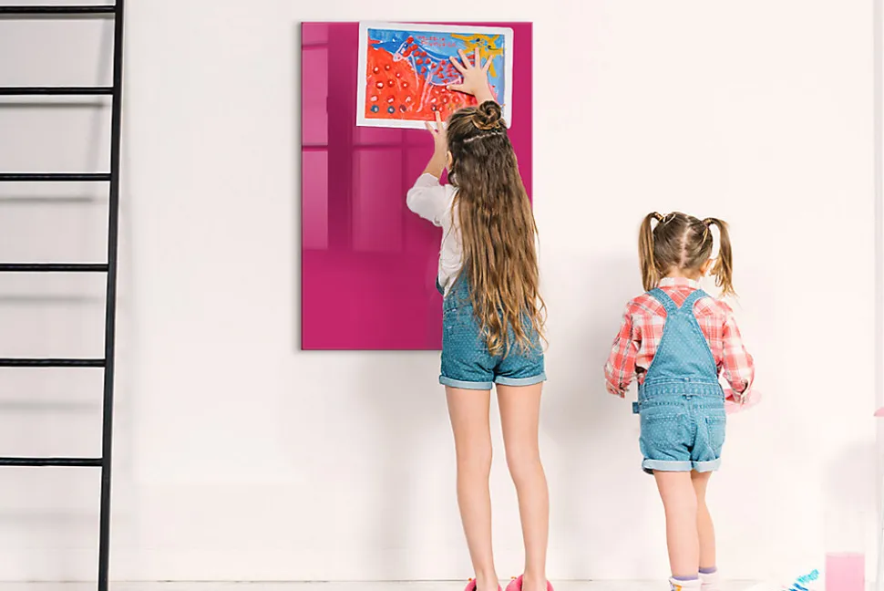 Tableau Magnétique Mural Wallfluent 70x100 cm Couleur rose intense Marqueur blanc Idéal Bureau Et Maison