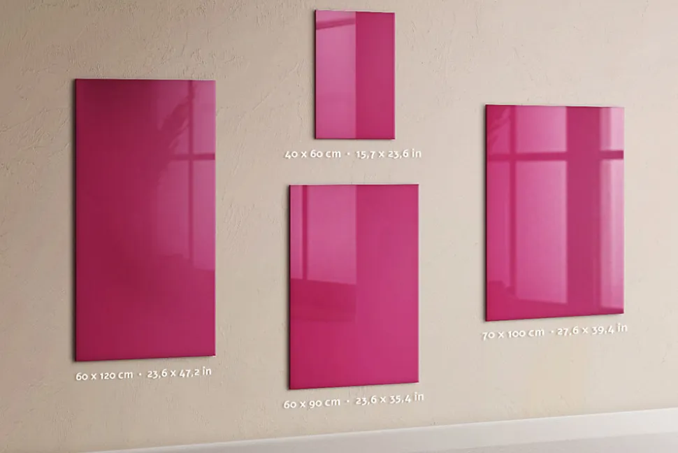 Tableau Magnétique Mural Wallfluent 70x100 cm Couleur rose intense Marqueur blanc Idéal Bureau Et Maison