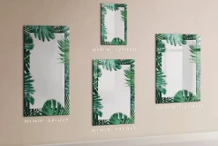 Tableau Magnétique Mural Wallfluent 60x90 cm Cadre monstera Marqueur noir Panneau Mémo Décoratif