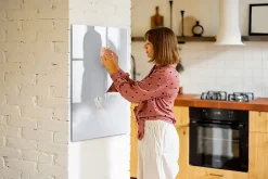Tableau Magnétique Mural Wallfluent 70x100 cm Couleur : blanc foncé Marqueur noir Panneau Mémo Décoratif